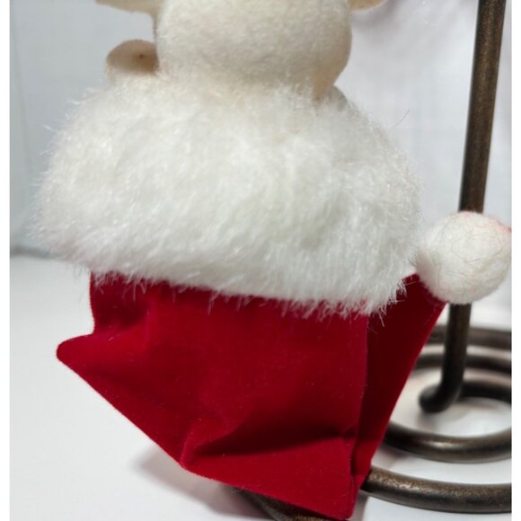 Vintage Flocked Mouse Ornament Peek-A-Boo Christmas Decor - Picture 4 of 4